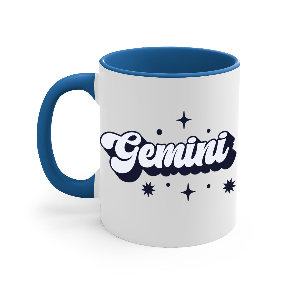 Gemini 240# Zodiac Mug with colorful handle and glossy finish, available in multiple colors and sizes.