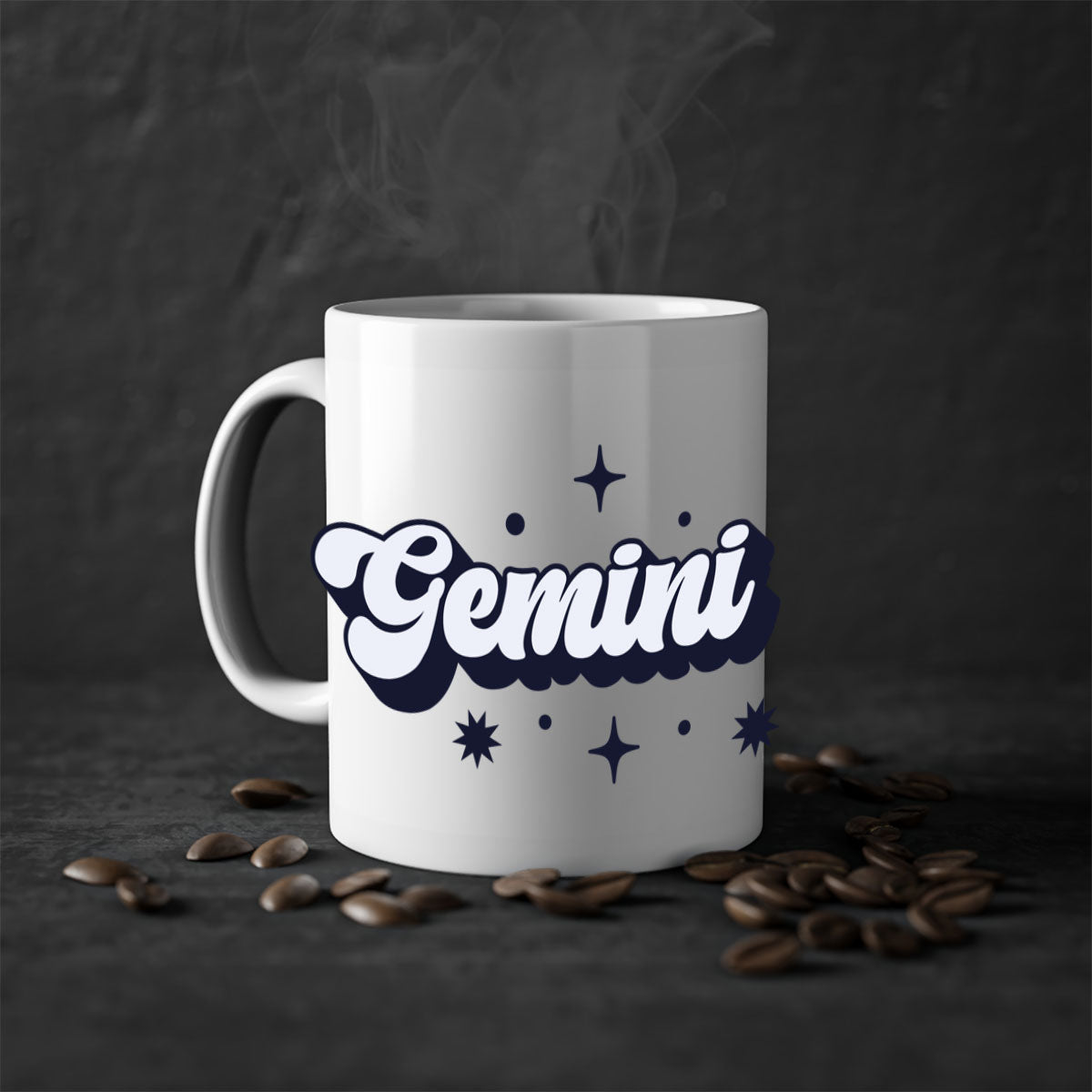 Gemini 240# Zodiac Mug with colorful handle and glossy finish, available in multiple colors and sizes.