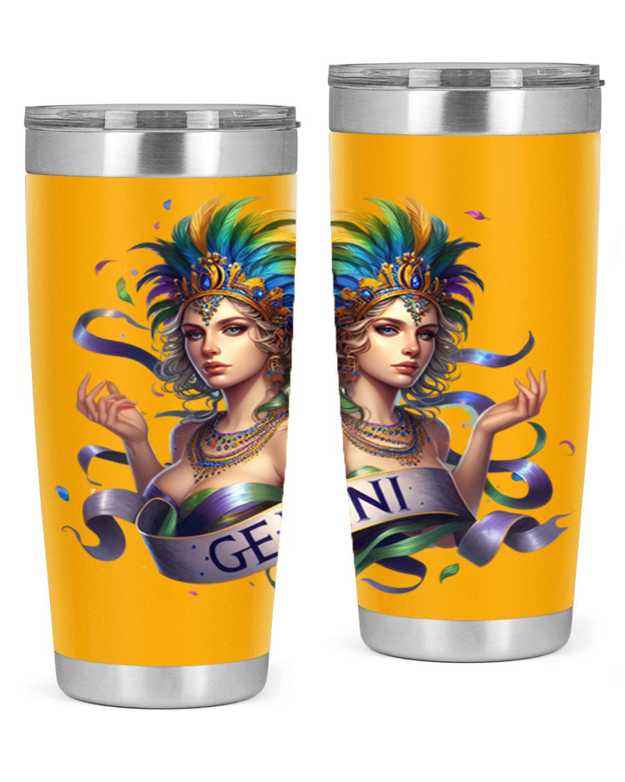 Gemini 243# Zodiac Tumbler in stainless steel with a sleek design, featuring a press-in lid and copper lining.