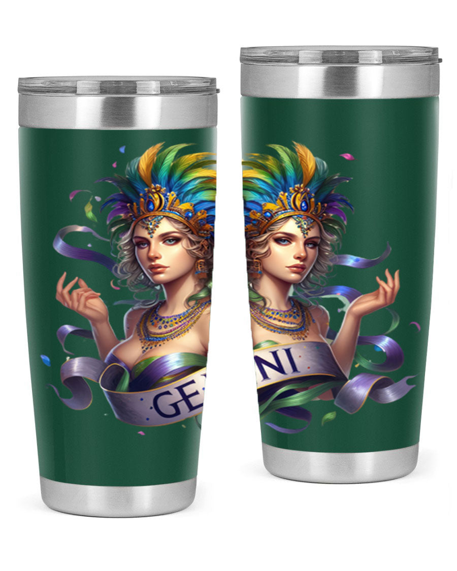 Gemini 243# Zodiac Tumbler in stainless steel with a sleek design, featuring a press-in lid and copper lining.