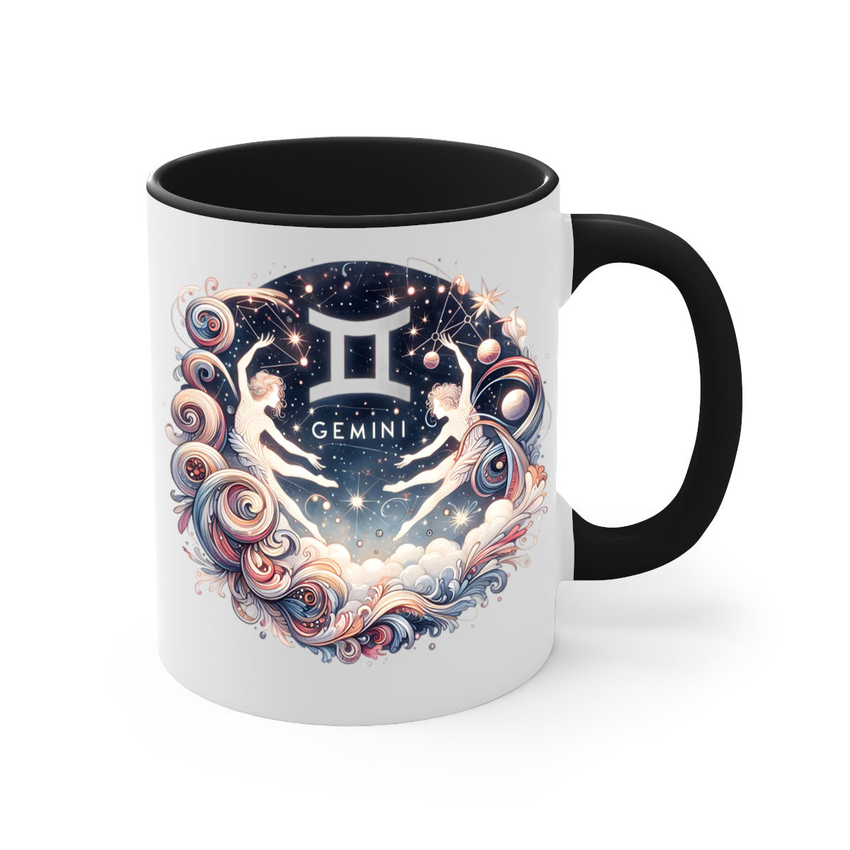 Gemini 248# Zodiac Mug with a glossy finish, featuring a colored handle and interior, available in multiple colors.