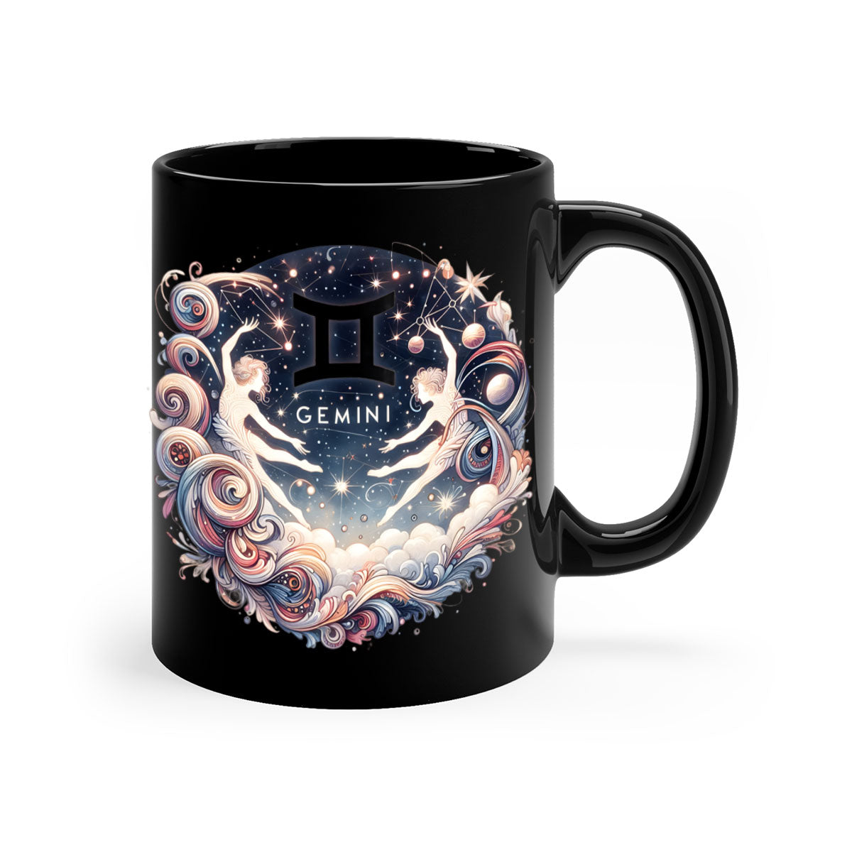 Gemini 248# Zodiac Mug with a glossy finish, featuring a colored handle and interior, available in multiple colors.