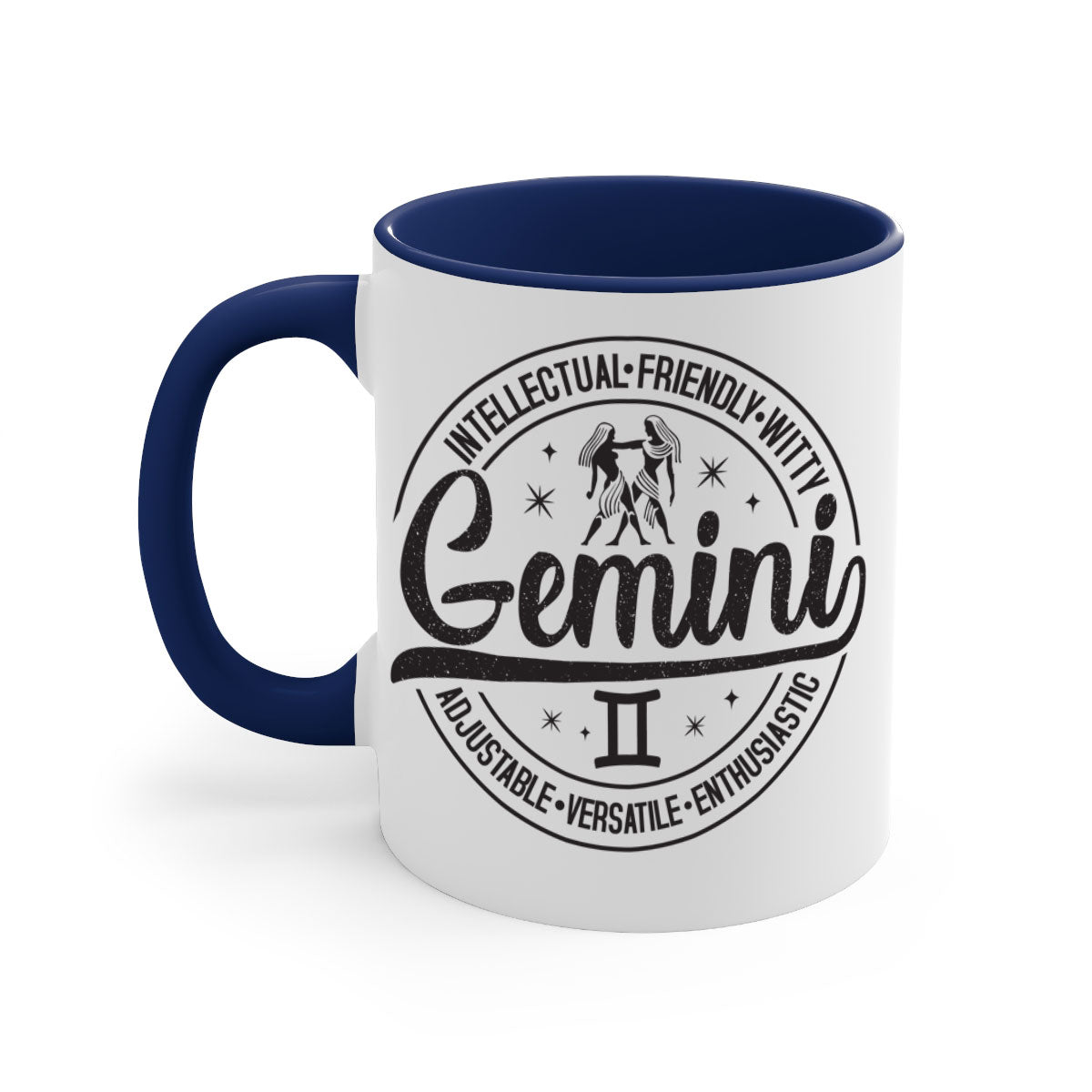 Gemini 225# Mug featuring a two-tone design with a colored handle and glossy finish, available in multiple colors.