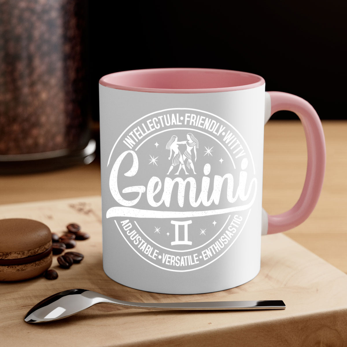 Gemini 226# Mug featuring a two-tone design with a colored handle and interior, available in multiple colors and sizes.