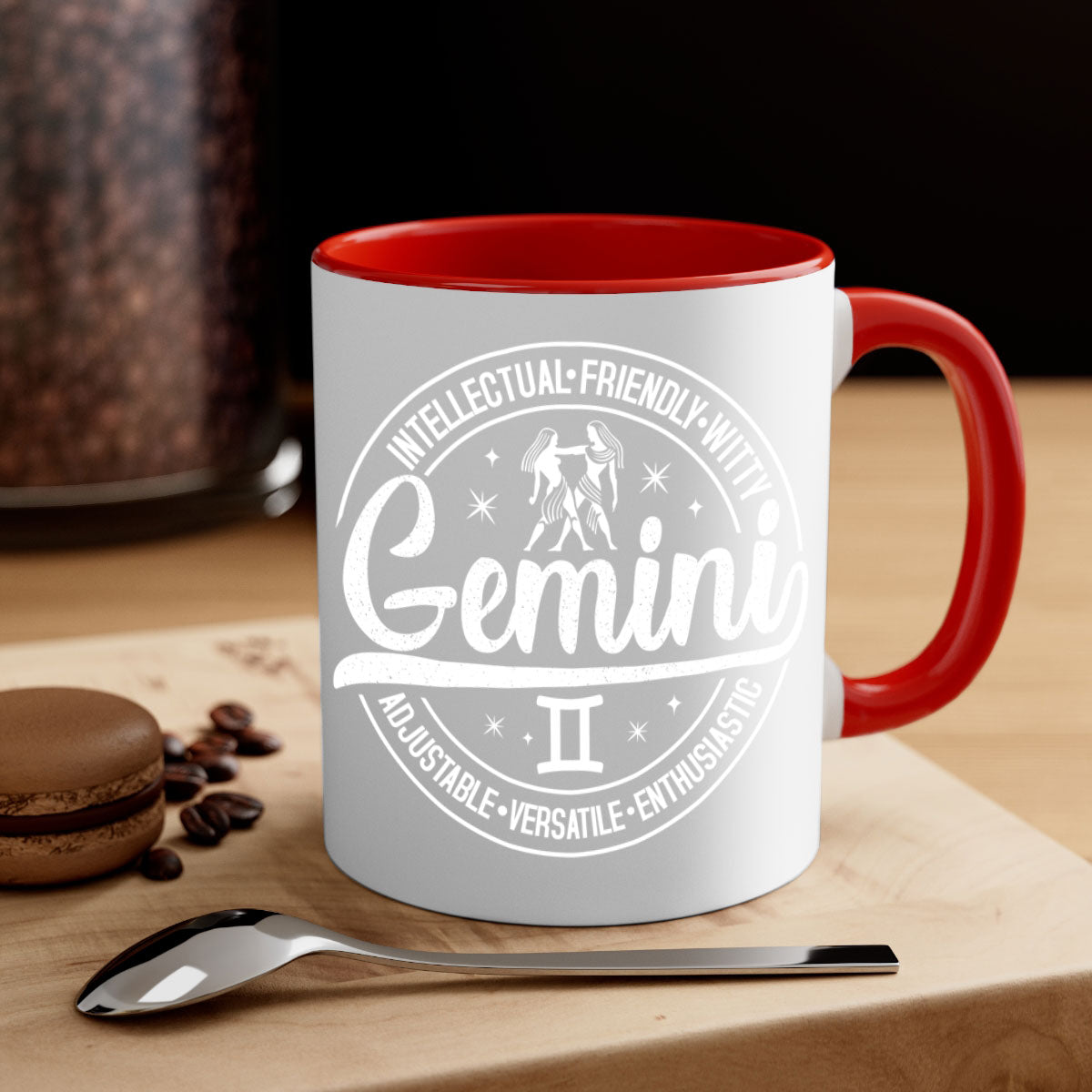 Gemini 226# Mug featuring a two-tone design with a colored handle and interior, available in multiple colors and sizes.