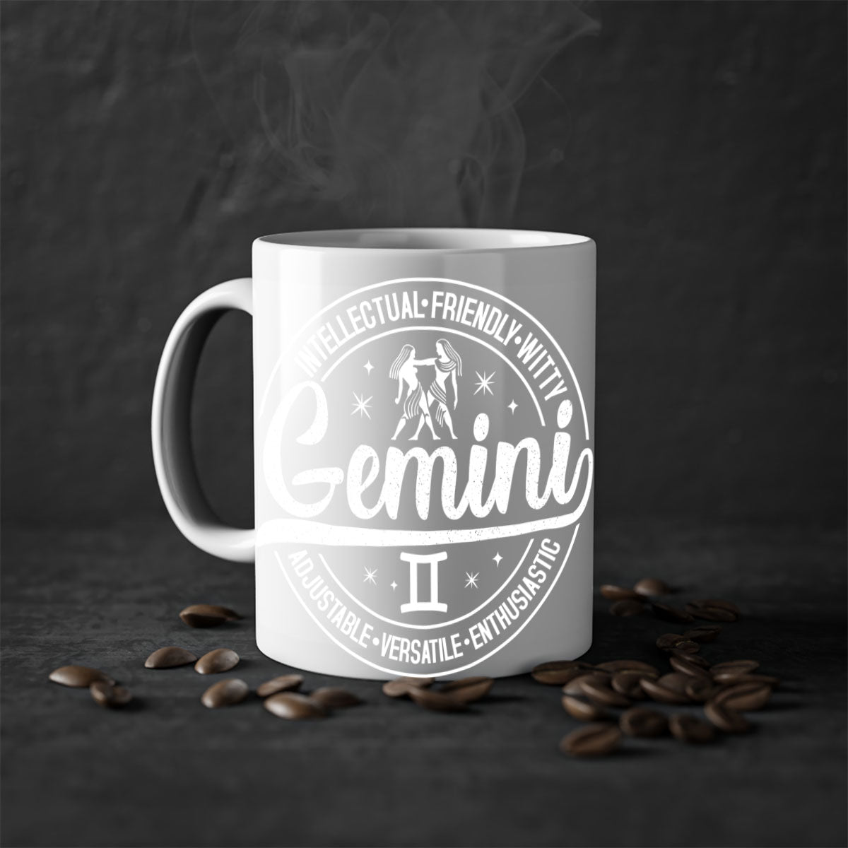 Gemini 226# Mug featuring a two-tone design with a colored handle and interior, available in multiple colors and sizes.