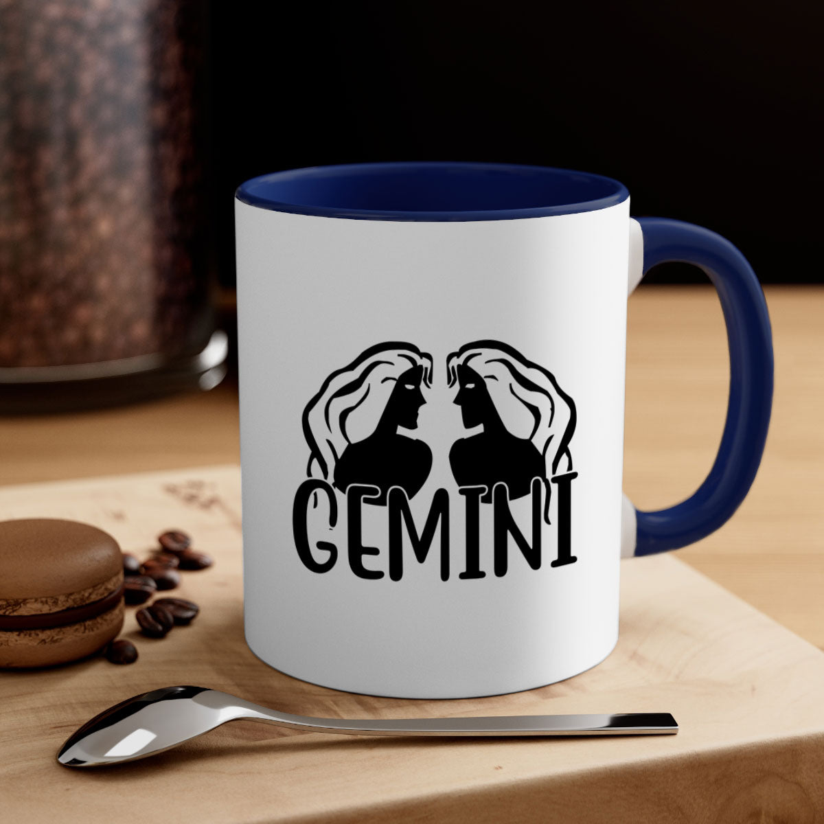 Gemini 227# Zodiac Mug with colorful handle and interior, showcasing a glossy finish and zodiac design.