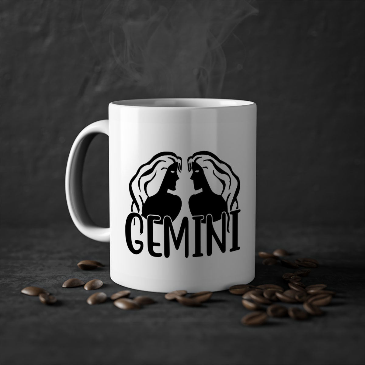 Gemini 227# Zodiac Mug with colorful handle and interior, showcasing a glossy finish and zodiac design.