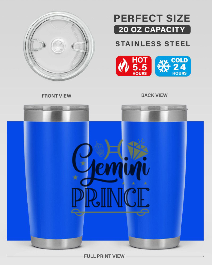 Gemini Prince 229# Tumbler, a stylish 20oz stainless steel tumbler with a drink-thru lid, perfect for hot and cold beverages.