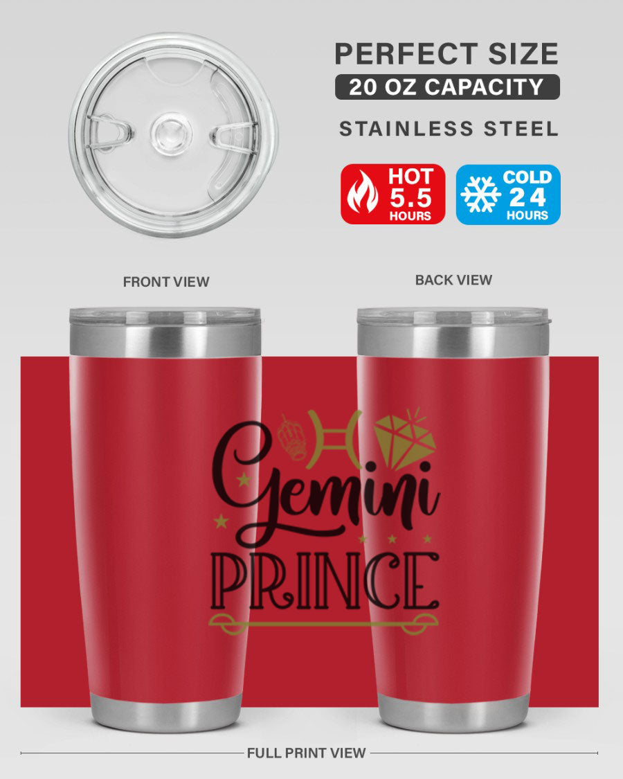 Gemini Prince 229# Tumbler, a stylish 20oz stainless steel tumbler with a drink-thru lid, perfect for hot and cold beverages.
