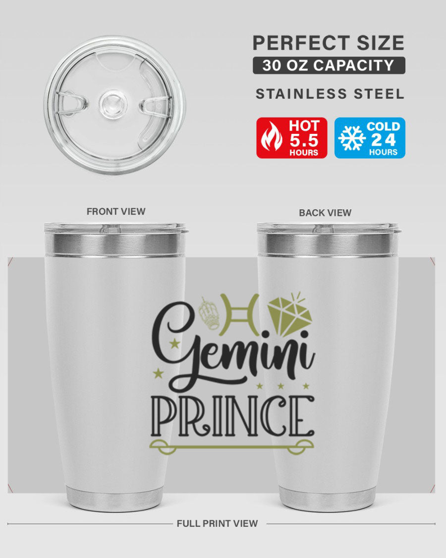 Gemini Prince 229# Tumbler, a stylish 20oz stainless steel tumbler with a drink-thru lid, perfect for hot and cold beverages.