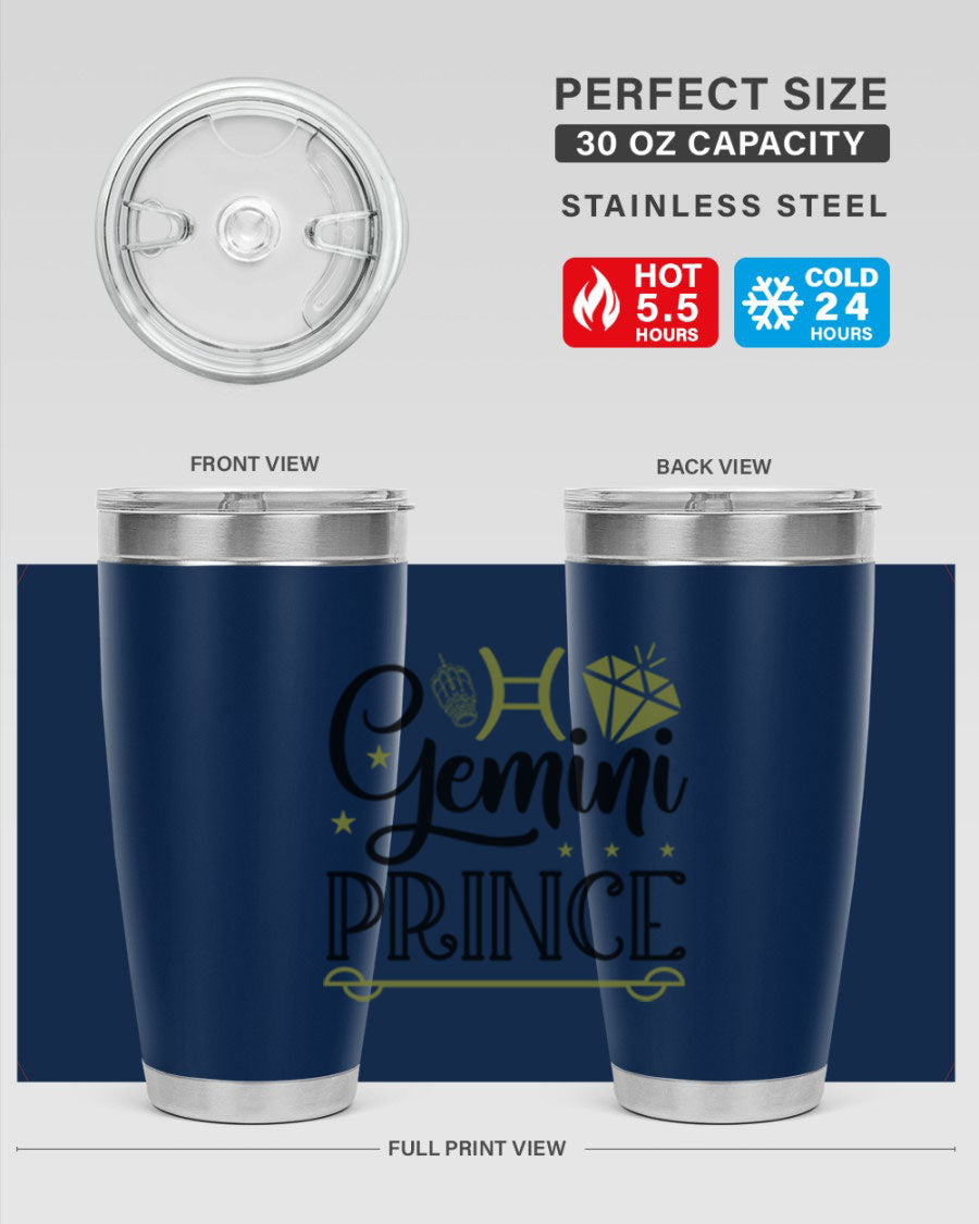 Gemini Prince 229# Tumbler, a stylish 20oz stainless steel tumbler with a drink-thru lid, perfect for hot and cold beverages.