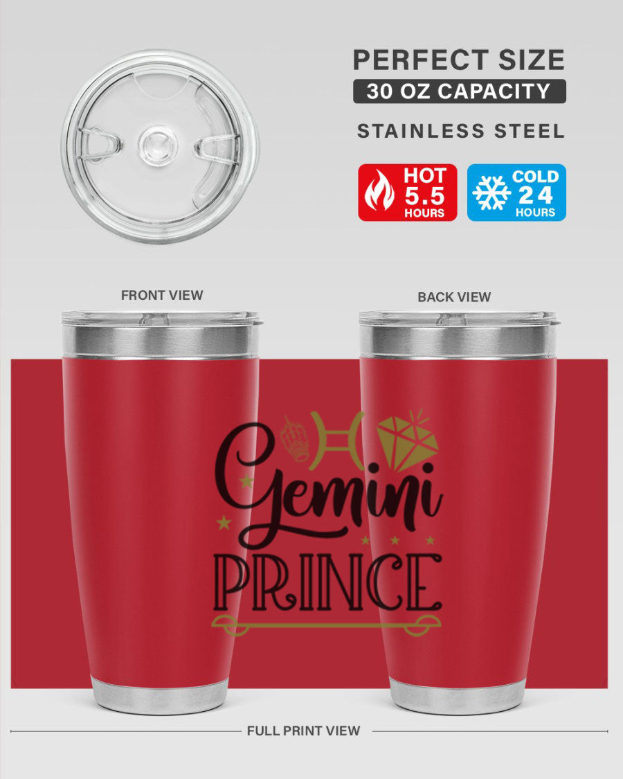 Gemini Prince 229# Tumbler, a stylish 20oz stainless steel tumbler with a drink-thru lid, perfect for hot and cold beverages.