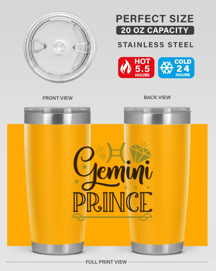 Gemini Prince 229# Tumbler, a stylish 20oz stainless steel tumbler with a drink-thru lid, perfect for hot and cold beverages.