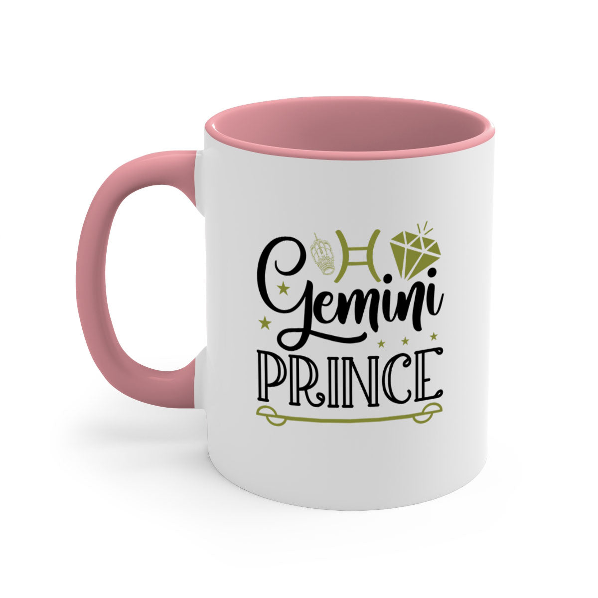 Gemini prince 229# Mug featuring a two-tone design with a colored handle and interior, available in multiple colors and sizes.
