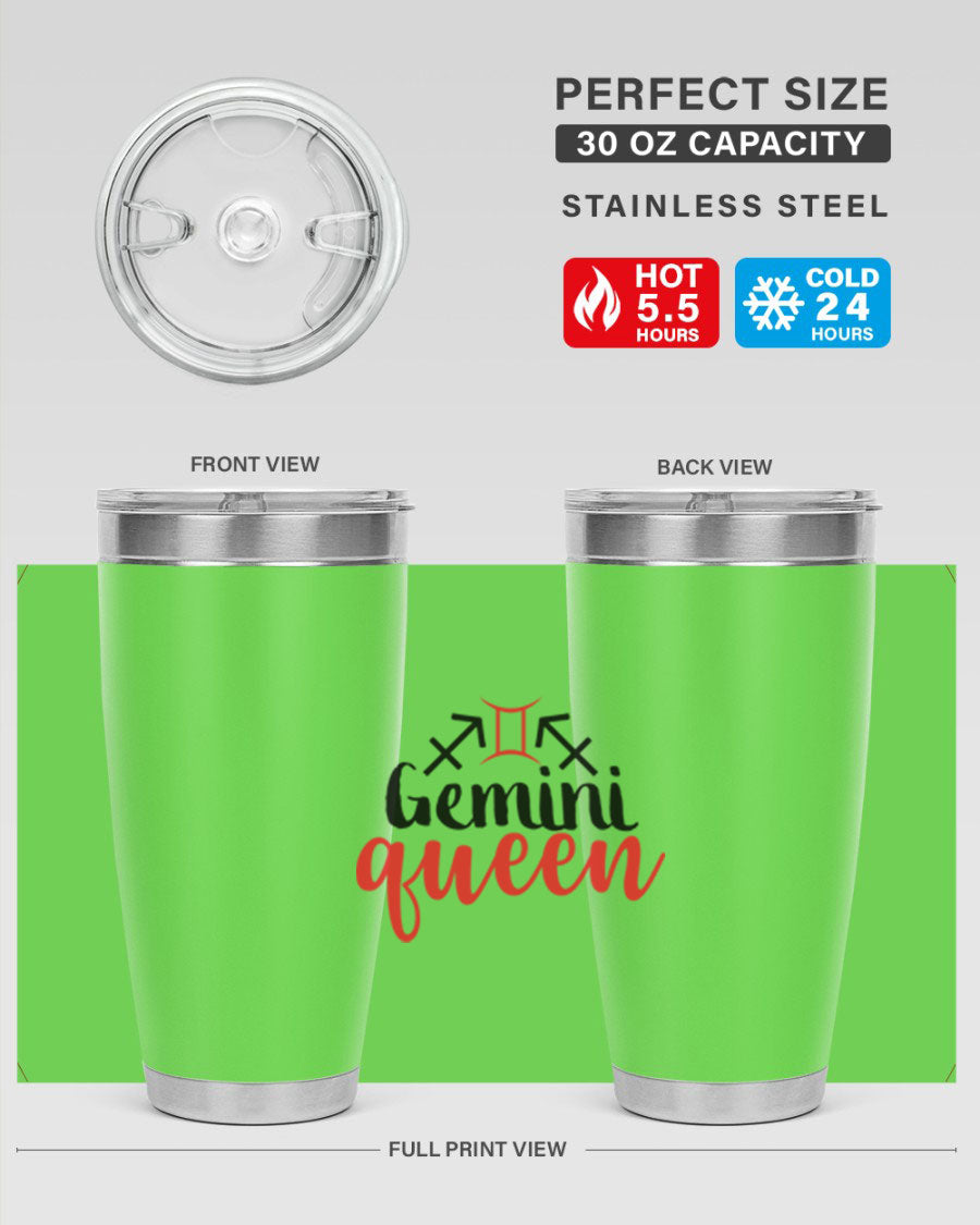 Gemini Queen 215# Tumbler featuring a stylish design, double wall vacuum stainless steel, and a press-in drink-thru lid.