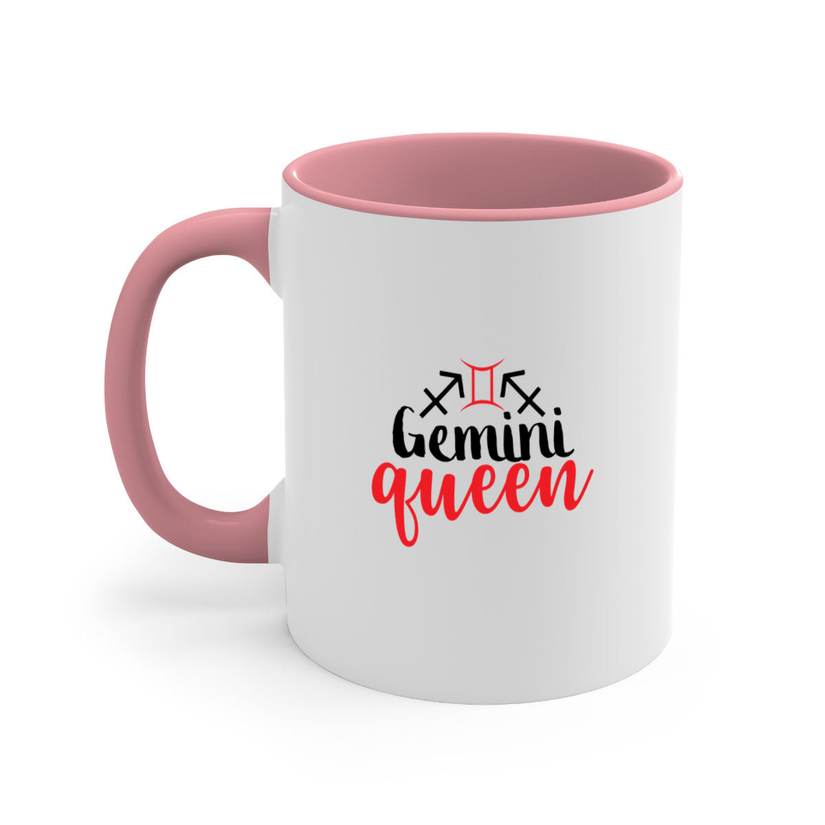 Gemini queen 215# Mug featuring a glossy finish, colored handle, and interior, available in five vibrant colors.
