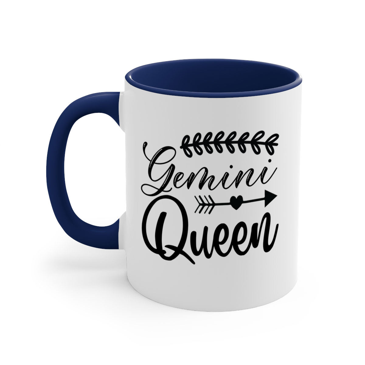 Gemini queen 232# Mug with colorful handle and glossy finish, available in multiple colors and sizes.
