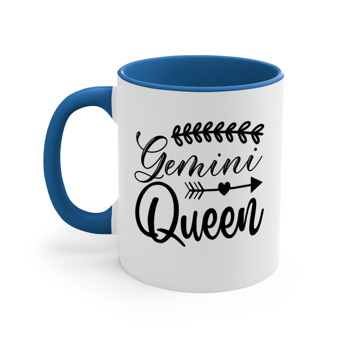 Gemini queen 232# Mug with colorful handle and glossy finish, available in multiple colors and sizes.