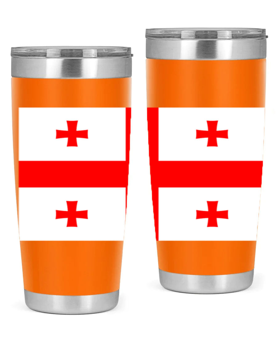 Georgia 134# Tumbler featuring double wall vacuum insulation, available in 20oz and 30oz sizes, with a vibrant printed design.