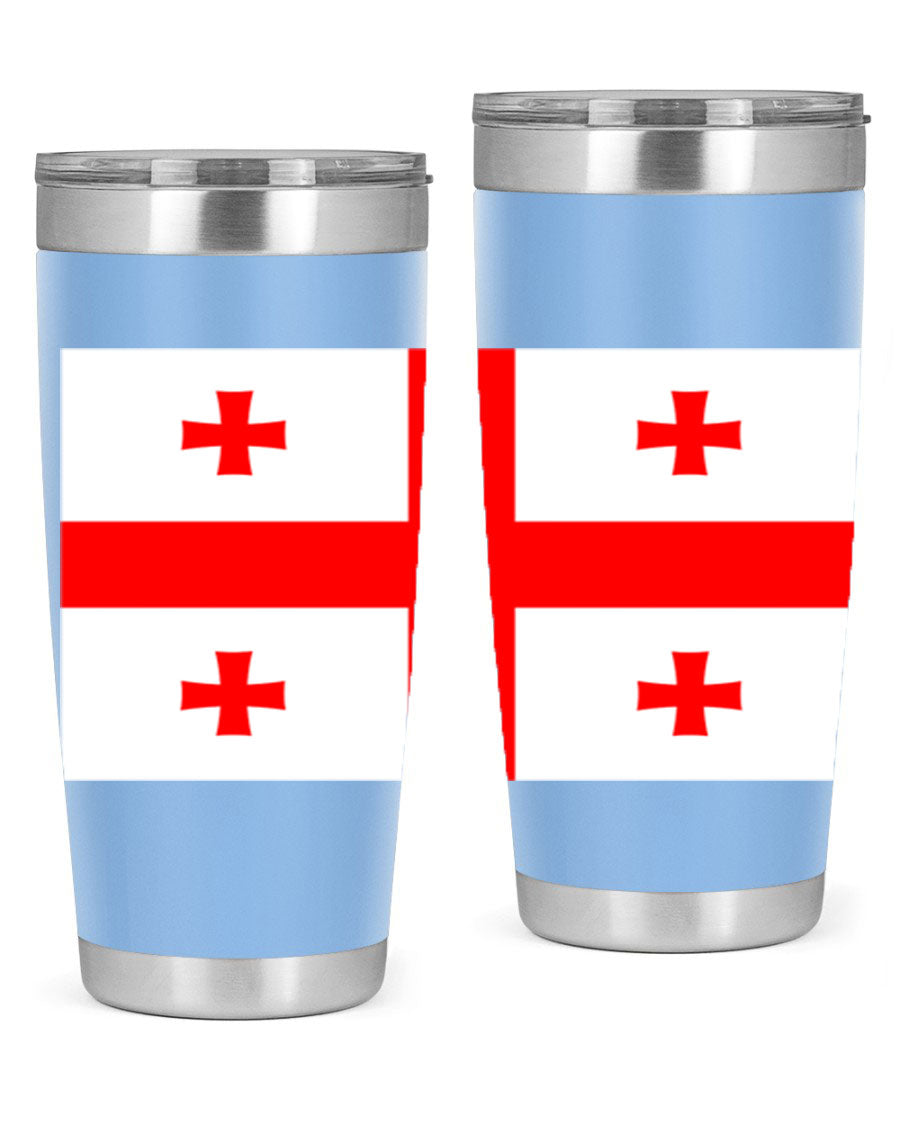 Georgia 134# Tumbler featuring double wall vacuum insulation, available in 20oz and 30oz sizes, with a vibrant printed design.