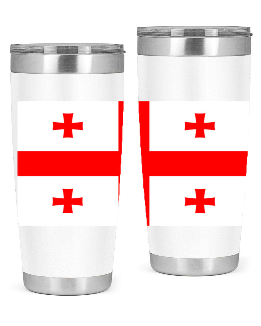 Georgia 134# Tumbler featuring double wall vacuum insulation, available in 20oz and 30oz sizes, with a vibrant printed design.