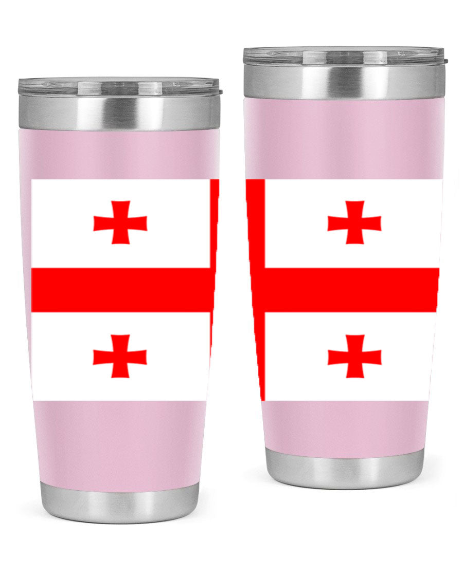 Georgia 134# Tumbler featuring double wall vacuum insulation, available in 20oz and 30oz sizes, with a vibrant printed design.