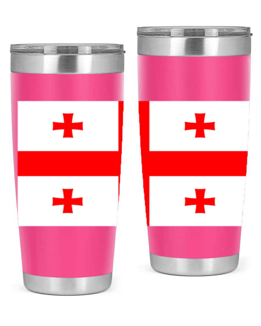 Georgia 134# Tumbler featuring double wall vacuum insulation, available in 20oz and 30oz sizes, with a vibrant printed design.