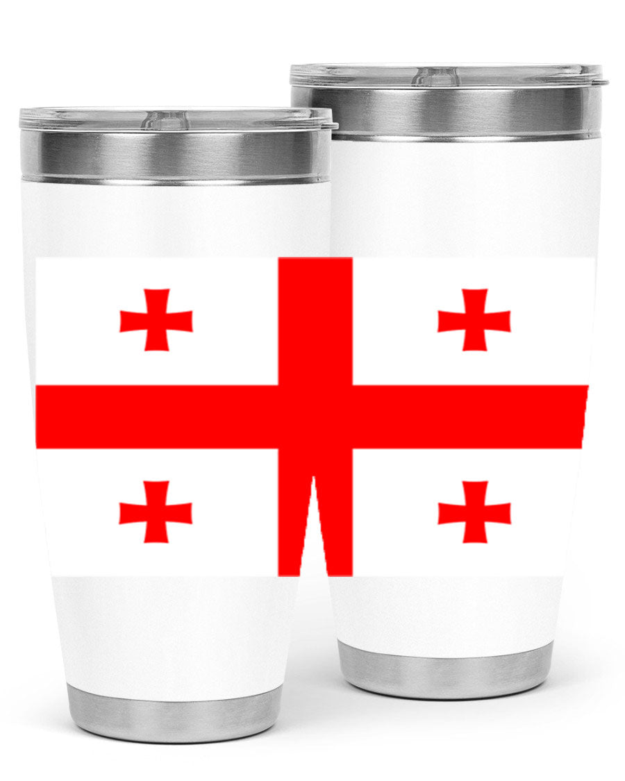 Georgia 134# Tumbler featuring double wall vacuum insulation, available in 20oz and 30oz sizes, with a vibrant printed design.