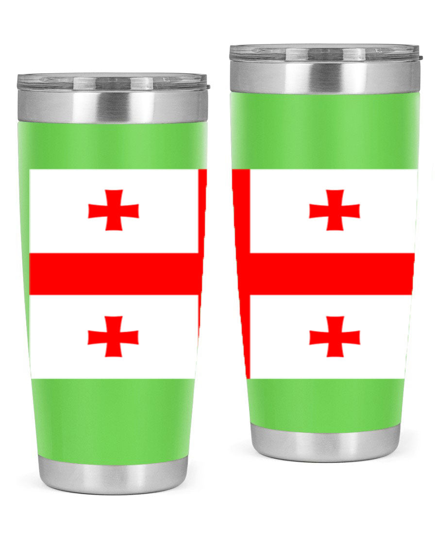 Georgia 134# Tumbler featuring double wall vacuum insulation, available in 20oz and 30oz sizes, with a vibrant printed design.