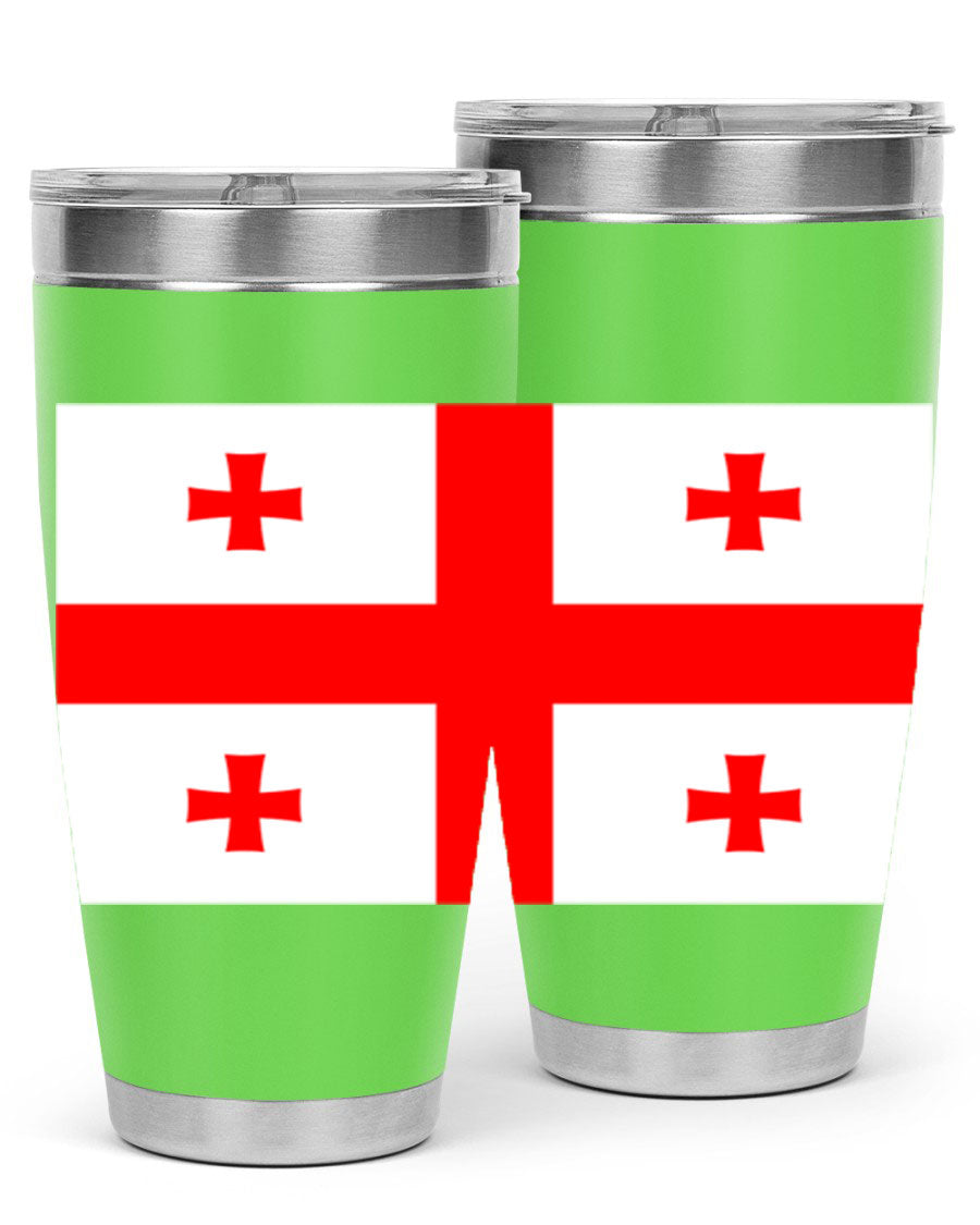 Georgia 134# Tumbler featuring double wall vacuum insulation, available in 20oz and 30oz sizes, with a vibrant printed design.