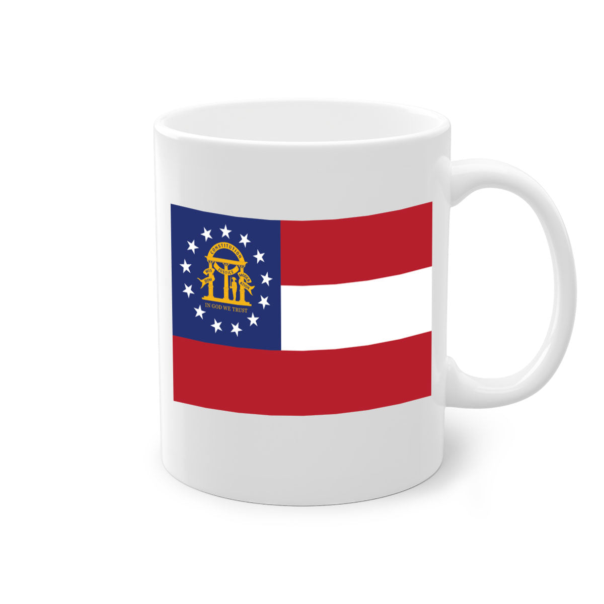 Georgia 42# Mug featuring a glossy finish with a colored handle and interior, available in multiple colors and sizes.