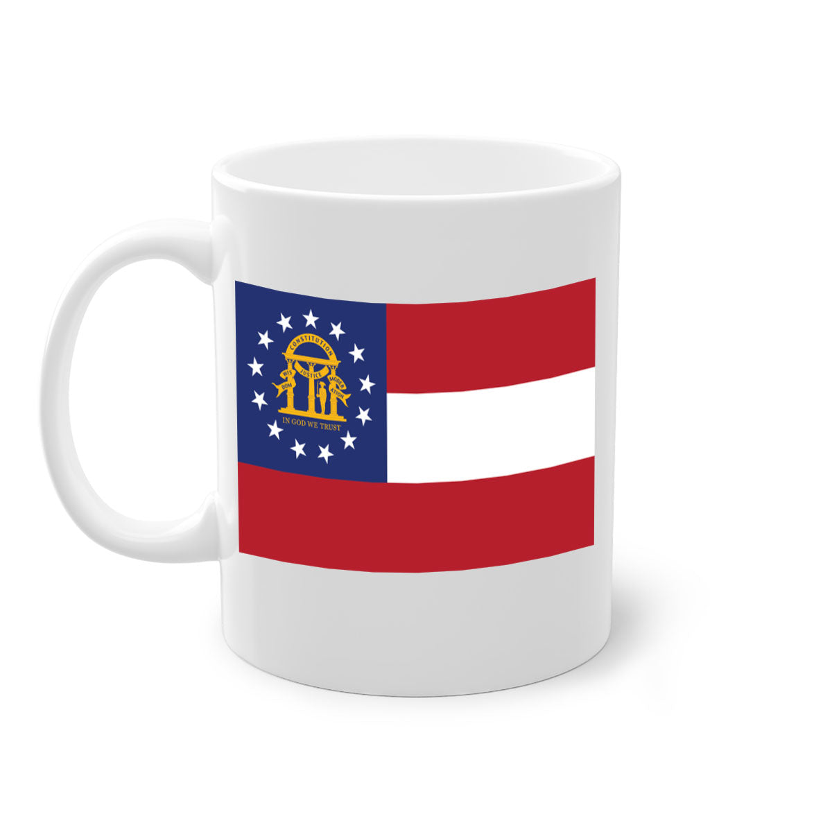 Georgia 42# Mug featuring a glossy finish with a colored handle and interior, available in multiple colors and sizes.