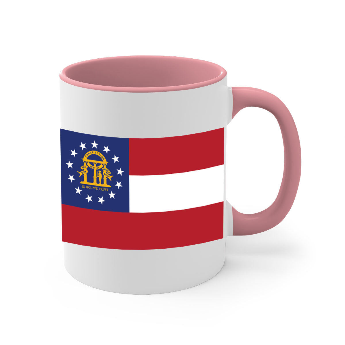 Georgia 42# Mug featuring a glossy finish with a colored handle and interior, available in multiple colors and sizes.