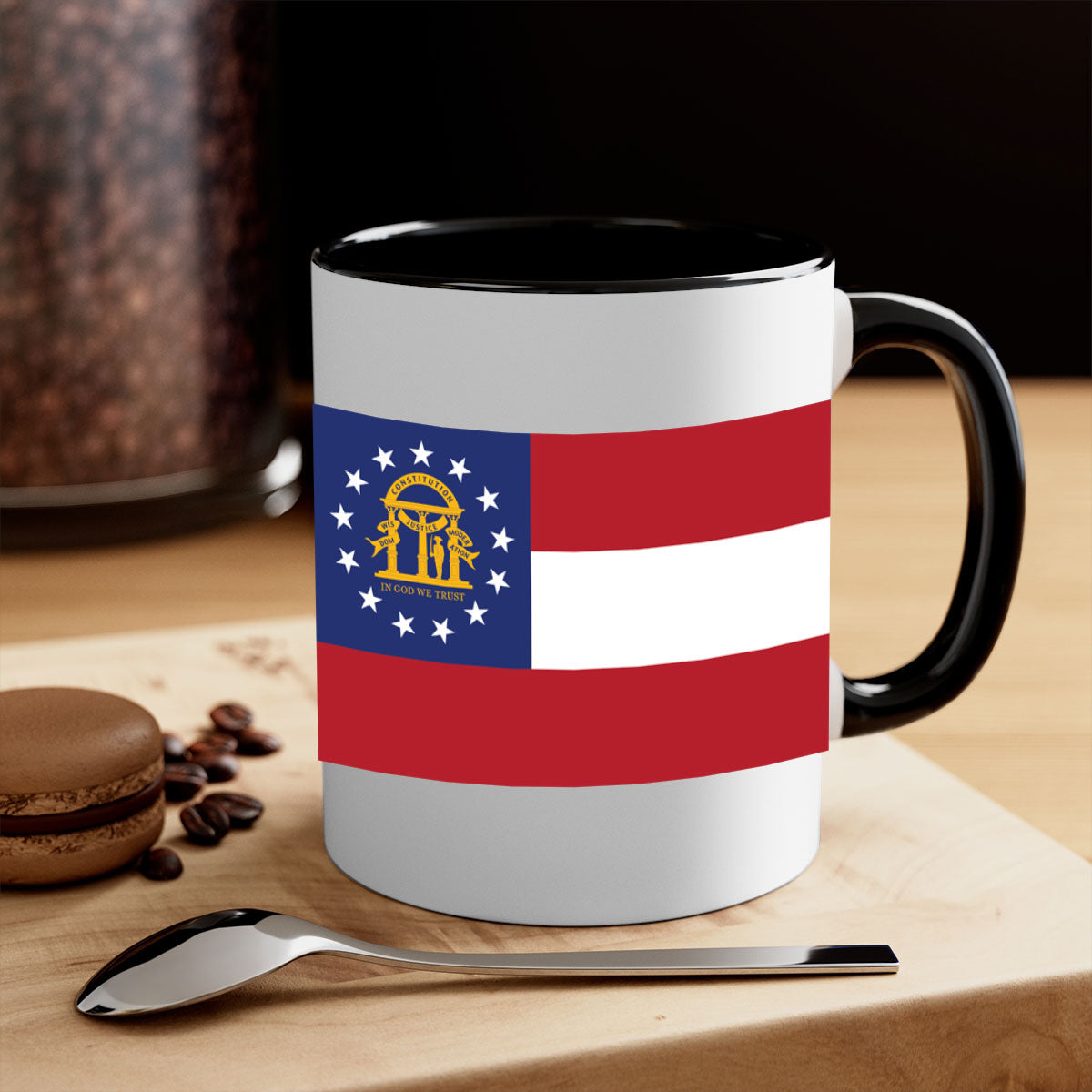 Georgia 42# Mug featuring a glossy finish with a colored handle and interior, available in multiple colors and sizes.