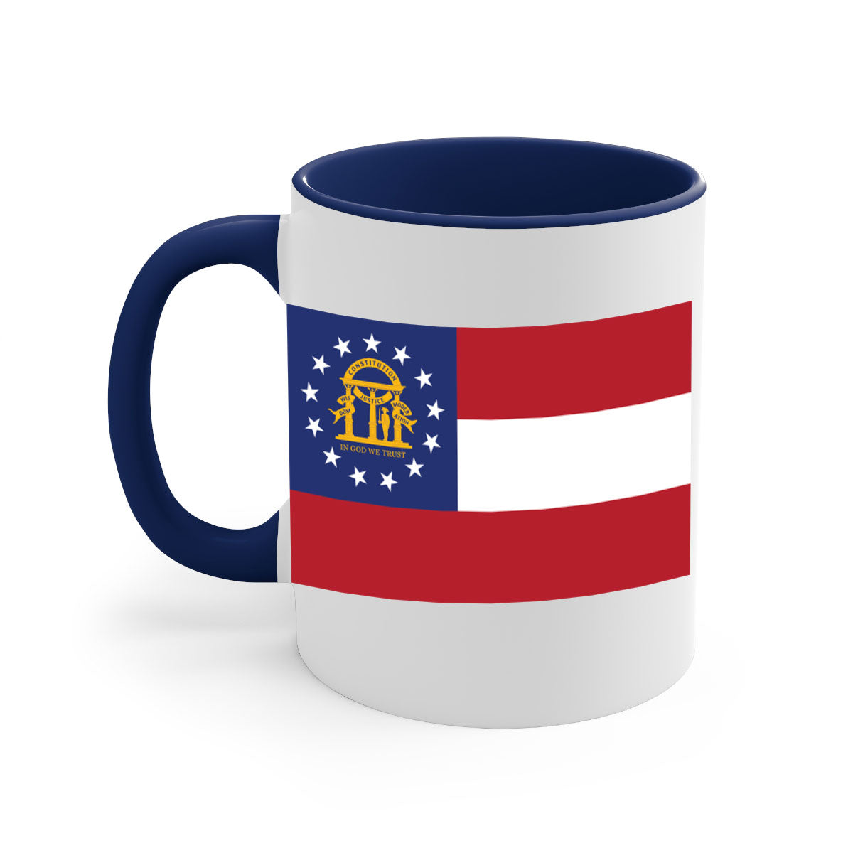 Georgia 42# Mug featuring a glossy finish with a colored handle and interior, available in multiple colors and sizes.