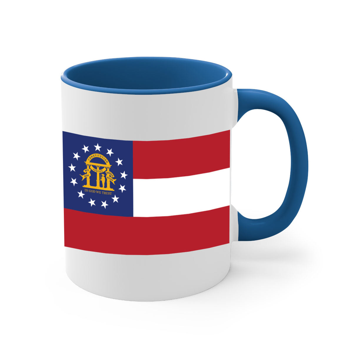 Georgia 42# Mug featuring a glossy finish with a colored handle and interior, available in multiple colors and sizes.
