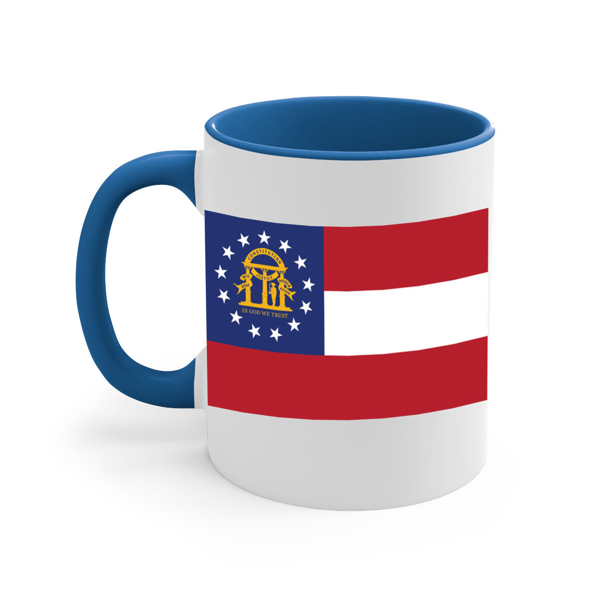 Georgia 42# Mug featuring a glossy finish with a colored handle and interior, available in multiple colors and sizes.