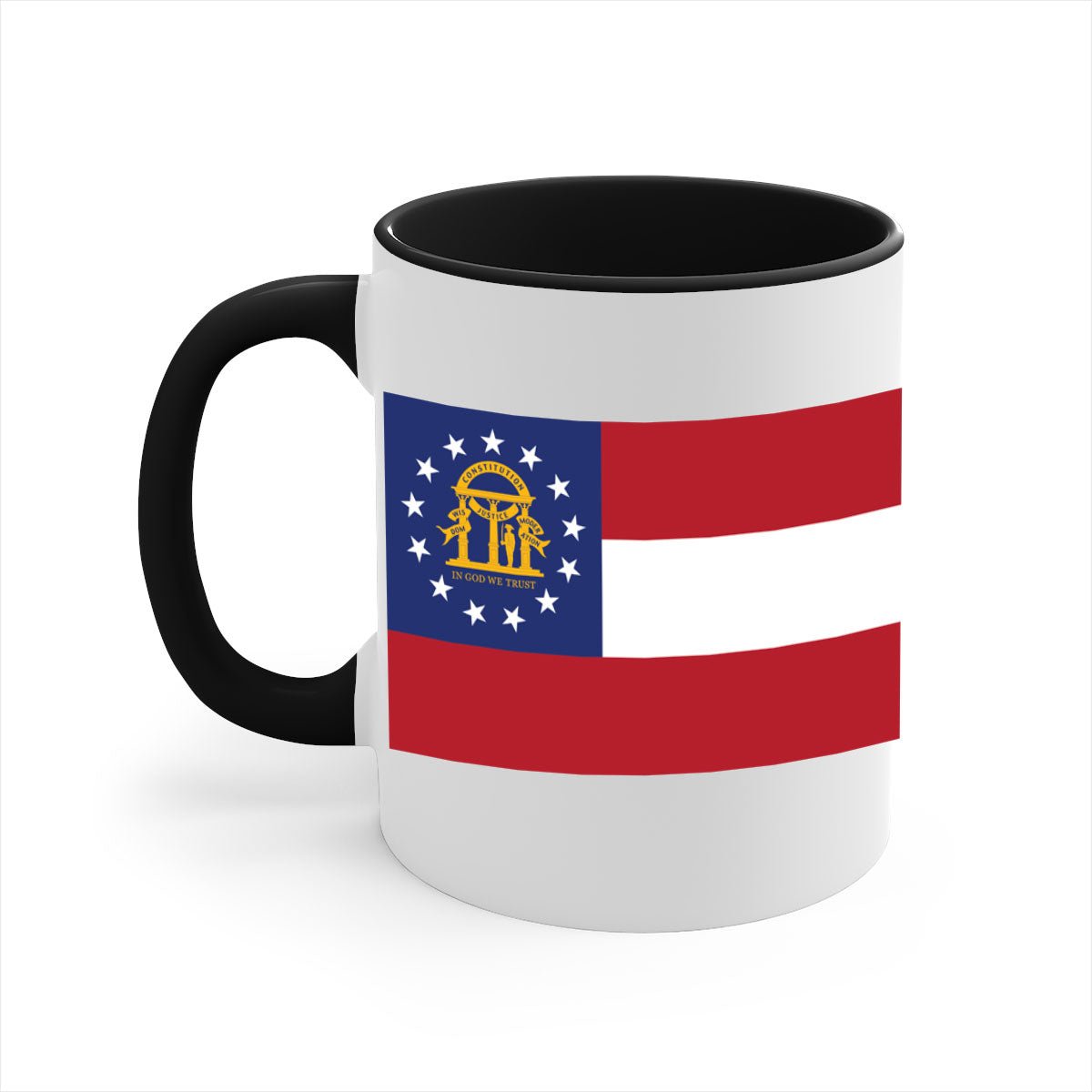 Georgia 42# Mug featuring a glossy finish with a colored handle and interior, available in multiple colors and sizes.