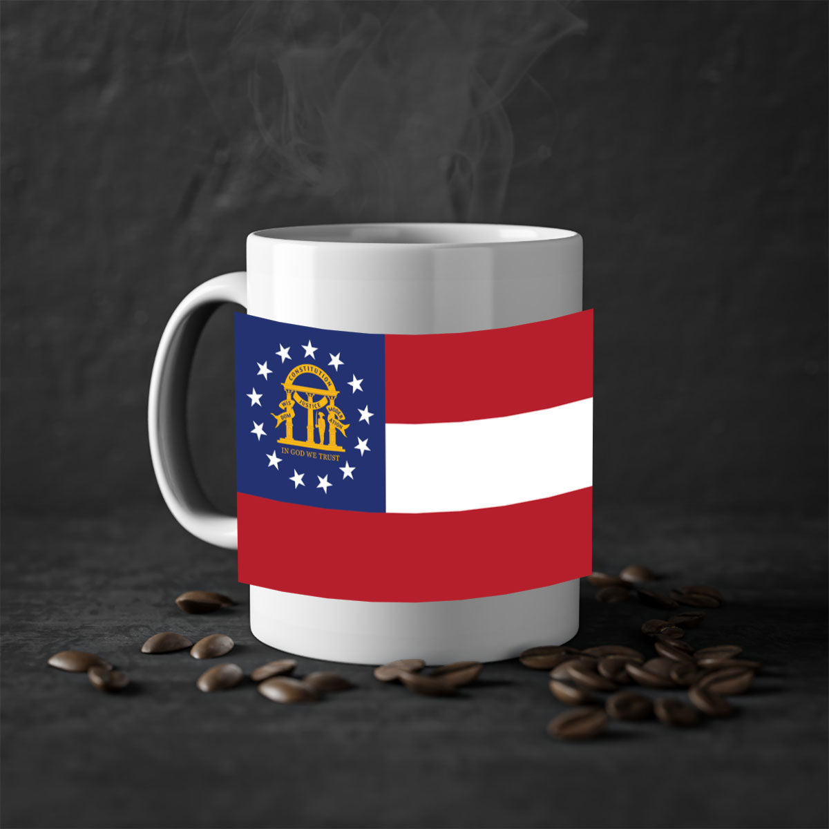 Georgia 42# Mug featuring a glossy finish with a colored handle and interior, available in multiple colors and sizes.