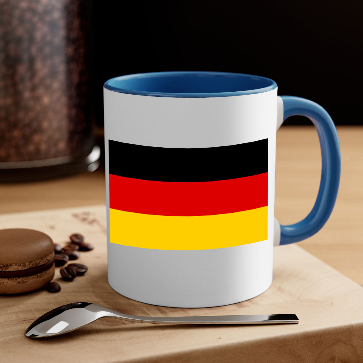 Germany 133# Mug featuring a glossy finish with a colored handle and interior, available in multiple colors.