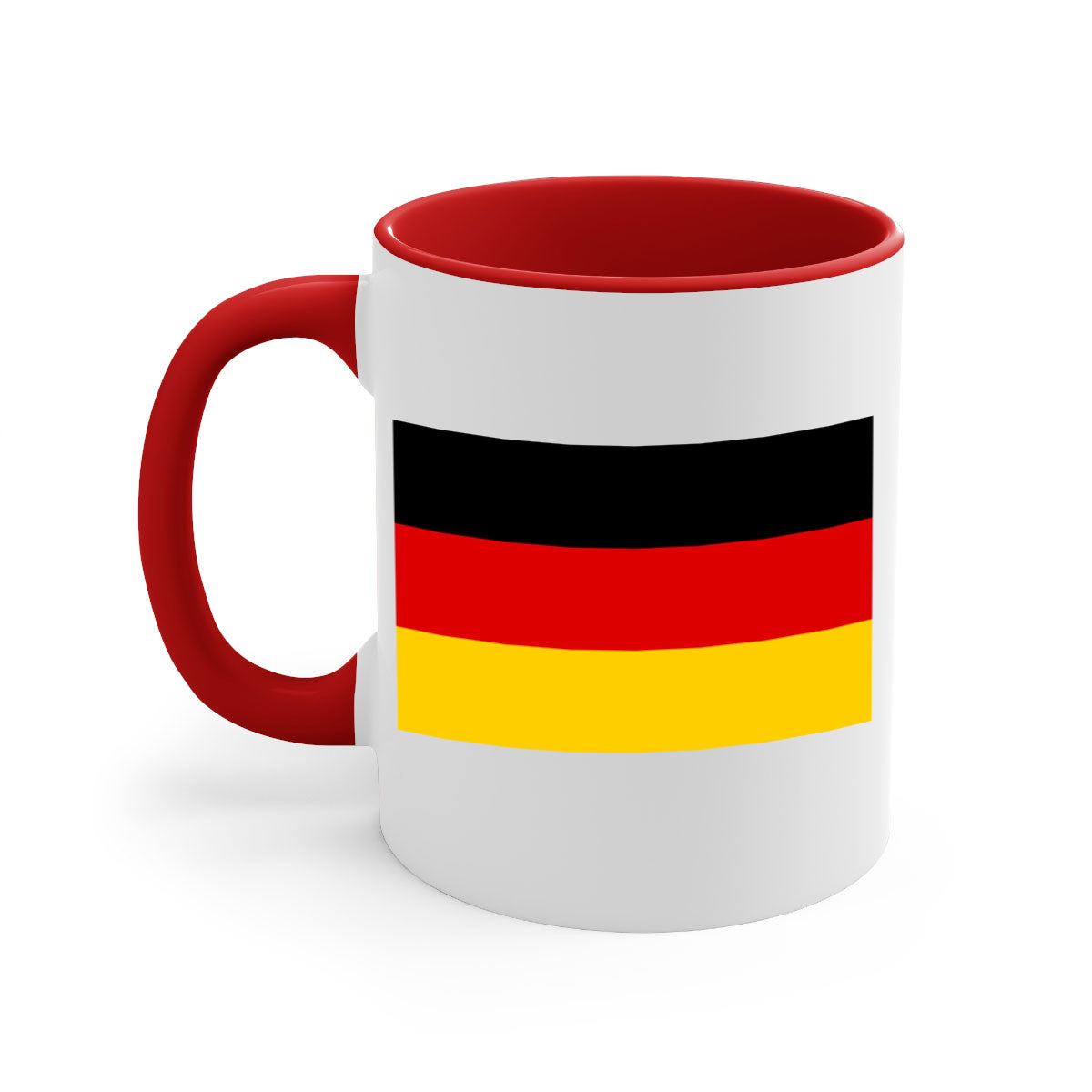 Germany 133# Mug featuring a glossy finish with a colored handle and interior, available in multiple colors.