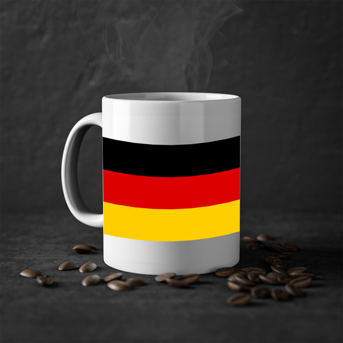 Germany 133# Mug featuring a glossy finish with a colored handle and interior, available in multiple colors.