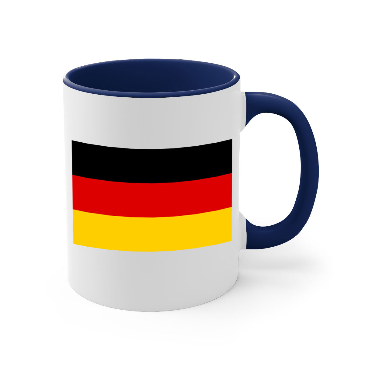 Germany 133# Mug featuring a glossy finish with a colored handle and interior, available in multiple colors.