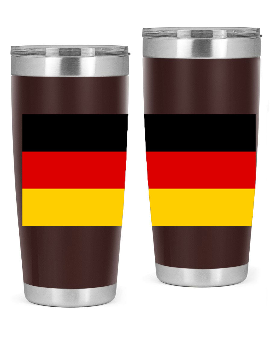 Germany 133# Tumbler showcasing double wall vacuum insulation and a drink-thru lid, perfect for hot and cold beverages.