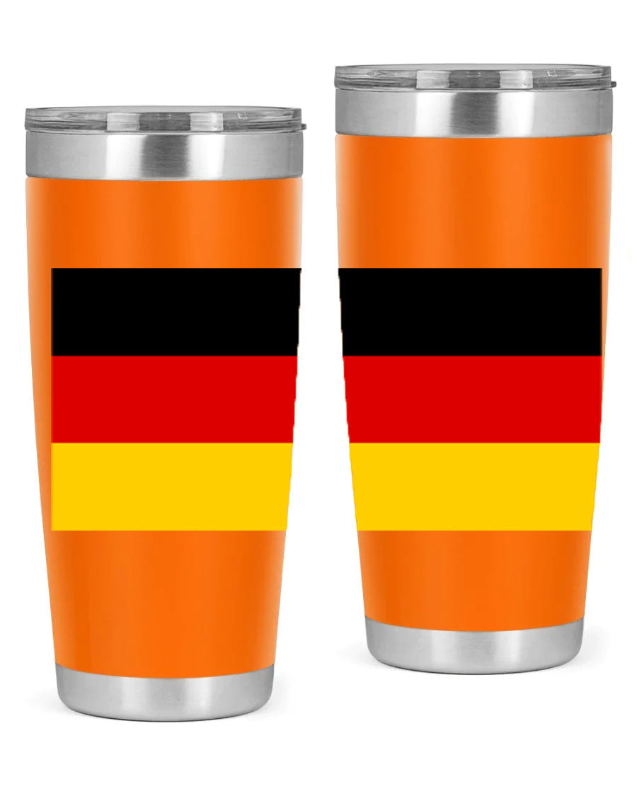 Germany 133# Tumbler showcasing double wall vacuum insulation and a drink-thru lid, perfect for hot and cold beverages.