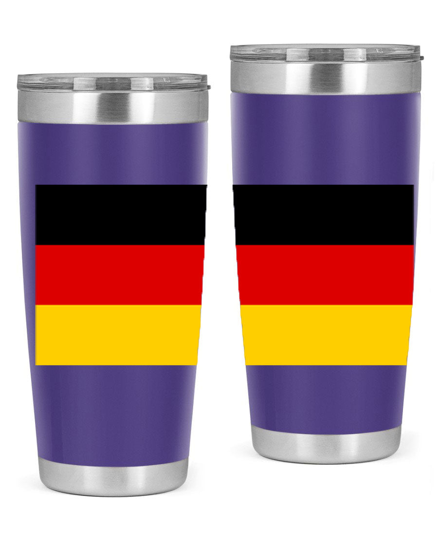 Germany 133# Tumbler showcasing double wall vacuum insulation and a drink-thru lid, perfect for hot and cold beverages.