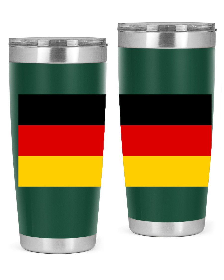 Germany 133# Tumbler showcasing double wall vacuum insulation and a drink-thru lid, perfect for hot and cold beverages.
