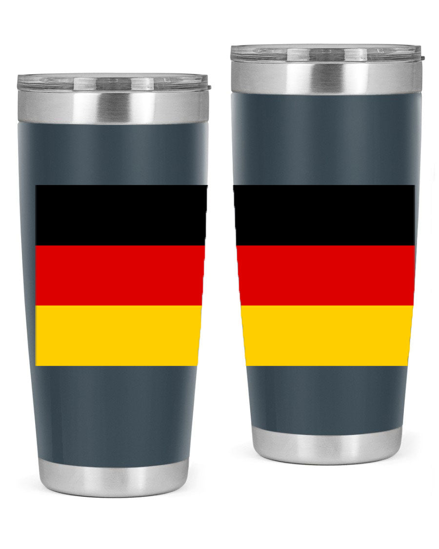 Germany 133# Tumbler showcasing double wall vacuum insulation and a drink-thru lid, perfect for hot and cold beverages.