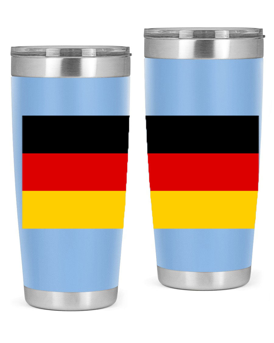 Germany 133# Tumbler showcasing double wall vacuum insulation and a drink-thru lid, perfect for hot and cold beverages.